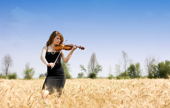 Girl, music, violin