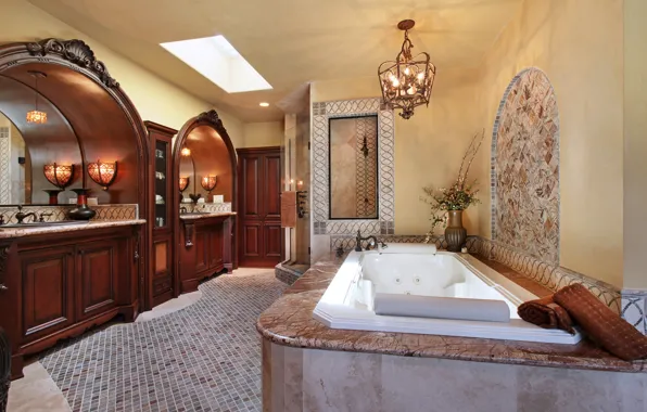 Picture photo, Design, Bathroom, Chandelier, Interior