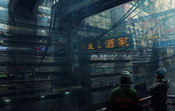 The city, future, signs, slums, sci fi city, dense buildings, there are no seats