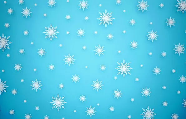 Winter, snow, snowflakes, background, Christmas, blue, winter, background