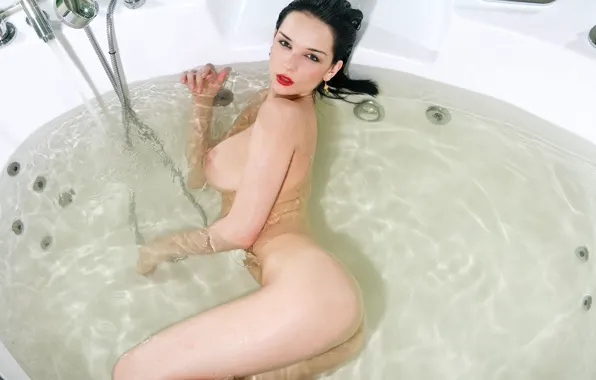 Ass, chest, look, pose, body, Girl, bath, Jenya D