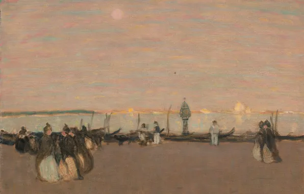 Picture, genre, James Wilson Morrice, James Wilson Morris, Evening Walk. Venice