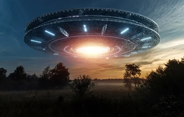 Ufo, space, sky, flying, alien, spaceship, ship, saucer