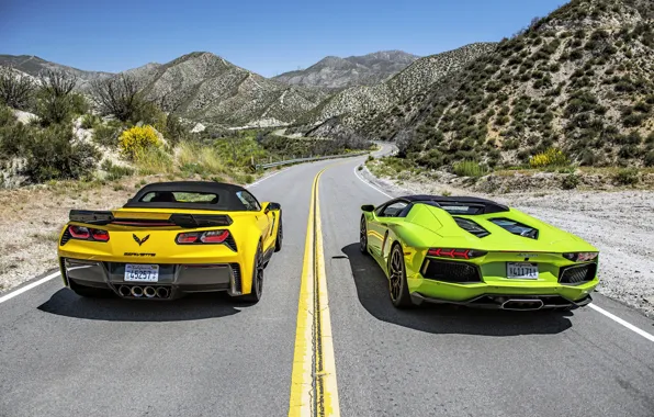 Picture Lamborghini, Z06, Corvette, Chevrolet, supercar, convertible, Chevrolet, Lamborghini