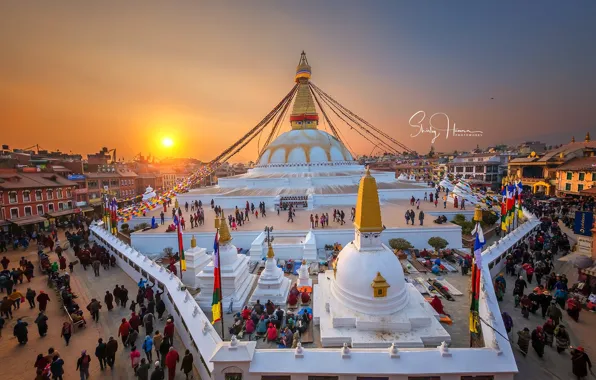 The sky, sunset, home, area, Temple, Nepal, photographer Shirly Hamra