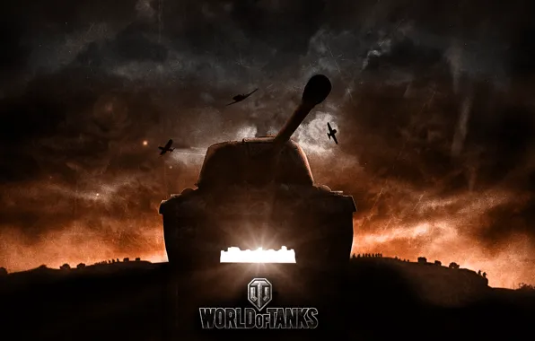 Picture sunset, tank, USSR, tanks, aircraft, WoT, World of Tanks, Wargaming.net