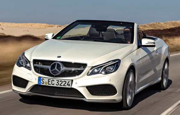 White, Mercedes-Benz, Mercedes, AMG, the front, Cabrio, Sports Package, E 400