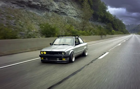 Road, BMW, BMW, grey, sedan, E30, The 3 series