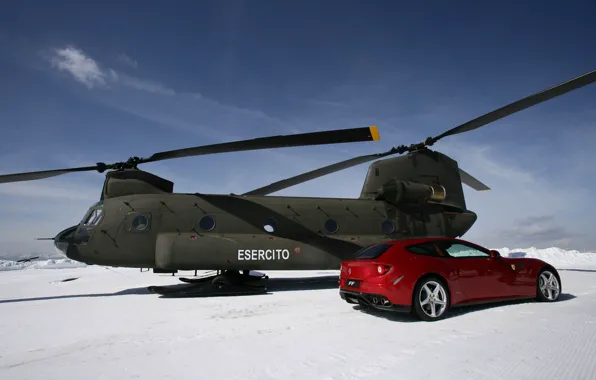 Picture snow, and, ferrari-ff, chinook