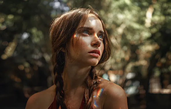 Girl, portrait, braid, Nastassja Nalini