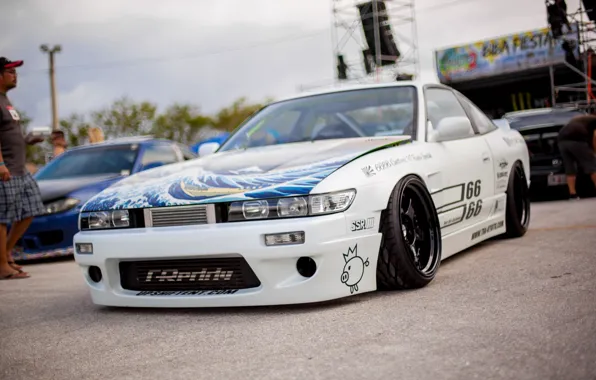 Nissan, turbo, white, japan, jdm, tuning, silvia, front