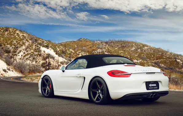 Picture road, white, mountains, Porsche, white, Porsche, Boxster S, 981