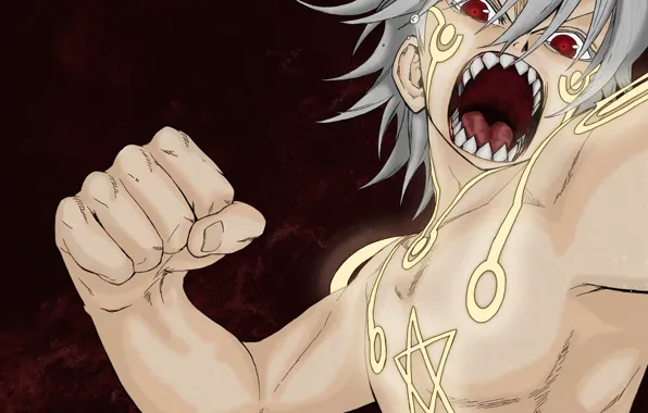 Sword, game, star, anime, red eyes, ken, fang, punch