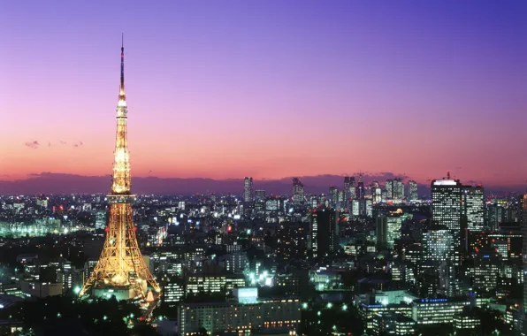 Sunset, Japan, backlight, Tokyo