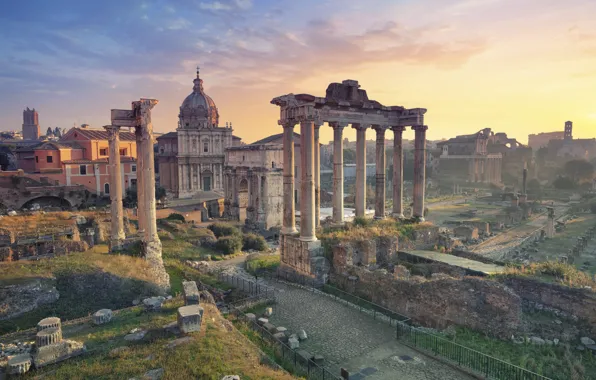 City, the city, Rome, Italy, ruins, Italy, panorama, Europe