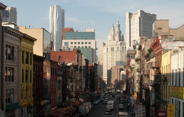 City, New York, USA, USA, New York, street, Buildings