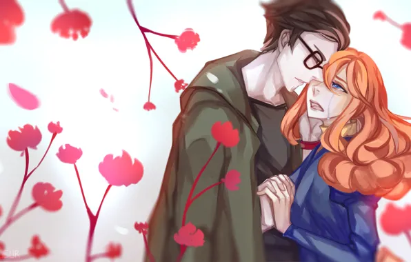 Picture girl, romance, anime, art, pair, guy, m0queur