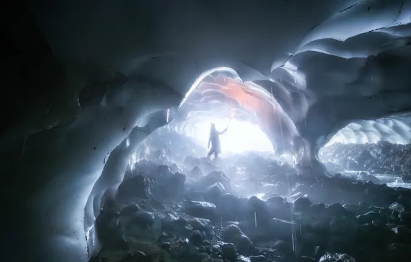 Ice, man, glacier