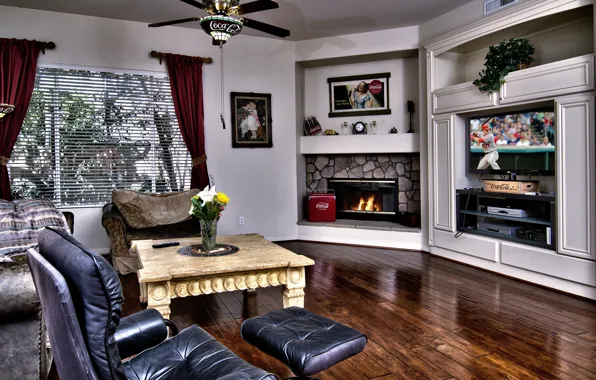 Picture design, style, room, interior, fireplace, living room