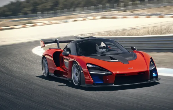 McLaren, speed, supercar, 2018, Senna, Delta Red