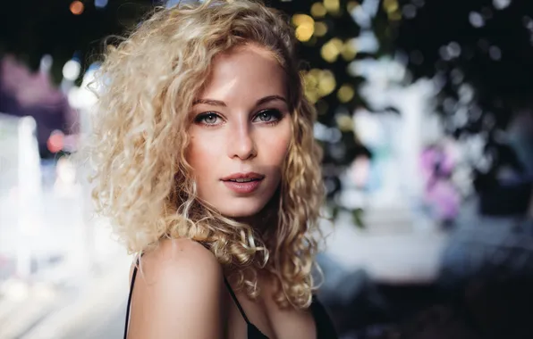 Look, girl, portrait, curls, curls