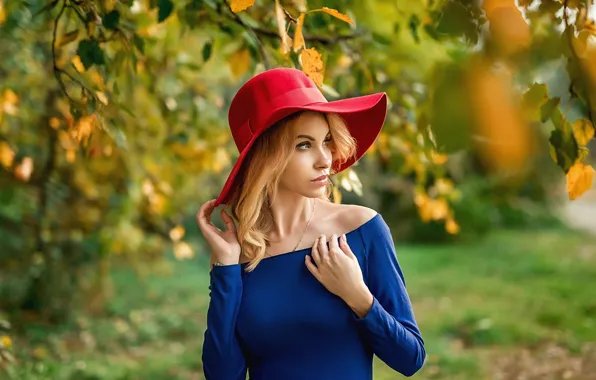 Picture autumn, look, Girl, hat, A Diakov George