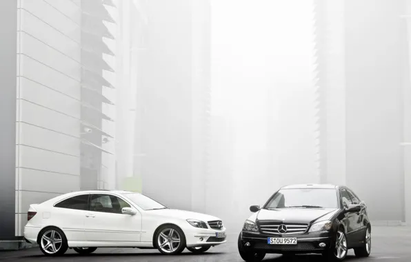 Mercedes, white, black