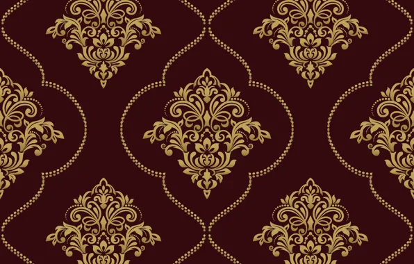 Vector, gold, ornament, pattern, ornament, seamless, damask