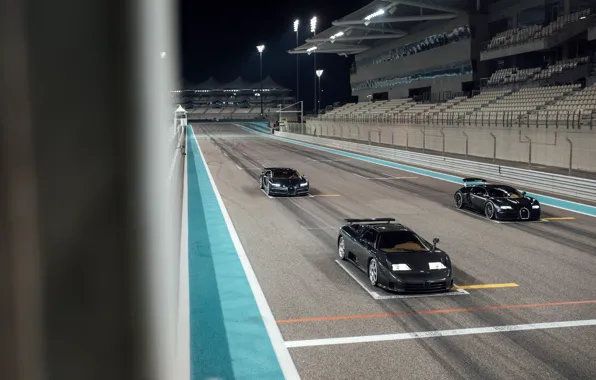Bugatti, Veyron, black, Dubai, three, Bugatti Veyron 16.4 Super Sport, Yas Marina Circuit, Chiron