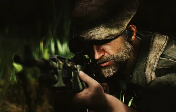 Picture soldiers, male, beard, activision, Call of Duty: Modern Warfare, John Price, Captain Price, infinity ward