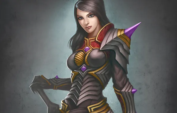 Armor, brunette, Lady, fantasy lady