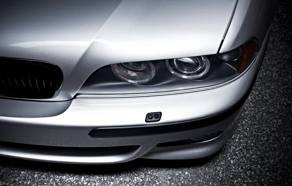 BMW, E39, Silver, Asphalt, Angel Eye