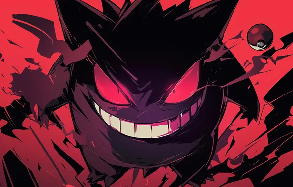 Eyes, look, spirit, anime, pokemon, pokemon, pokeball, Ghost