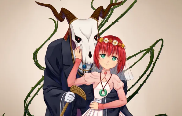 Fascinator, wedding, Mahou Tsukai no Yome, Bride of the sorcerer, Chise, Elias