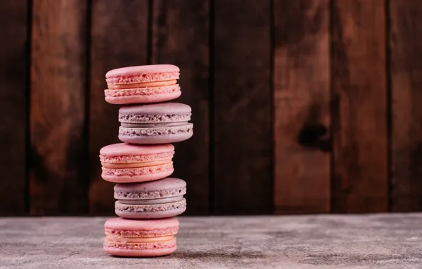 Cookies, pink, macaroon, almond