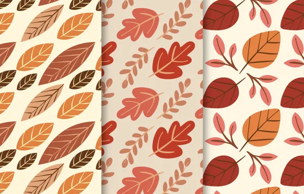 Background, texture, leaves, autumn, pattern, collection, Leaves