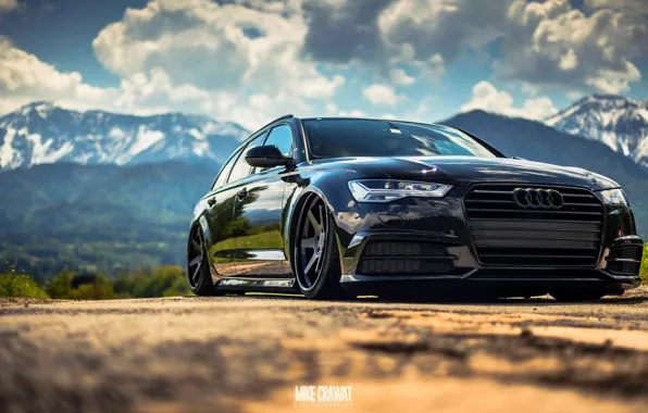 Audi, Auto, Black, Audi, Machine, Car, The front, Audi A6