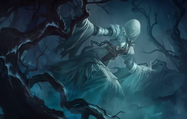 Forest, fog, Ghost, lady, Legends of Runeterra