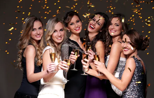 Joy, people, girls, holiday, wine, laughter, positive, hands