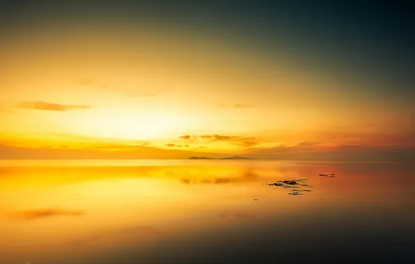 Picture sea, landscape, sunset