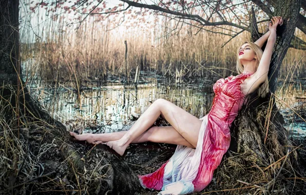 Picture girl, nature, pose