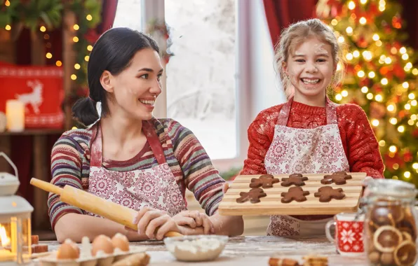 Holiday, new year, mom, fun, daughter