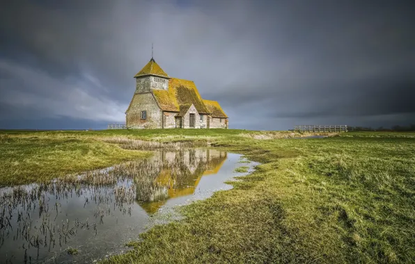 Landscape, Romney Marsh, St Thomas à Becket Church