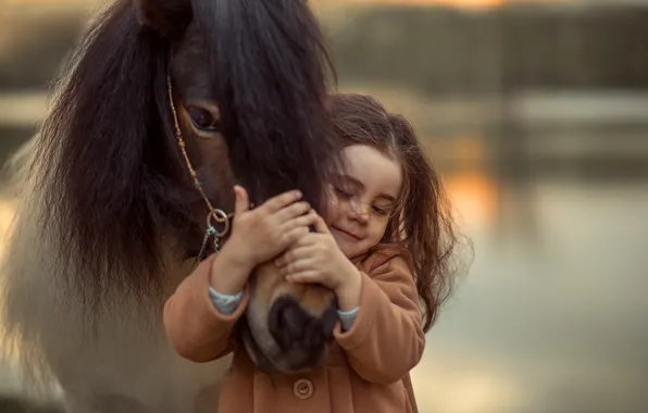 Picture emotions, horse, girl