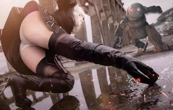 Robot, Android, pantsu, cosplay, Atka, Nier Automata, No. 2 Yorha