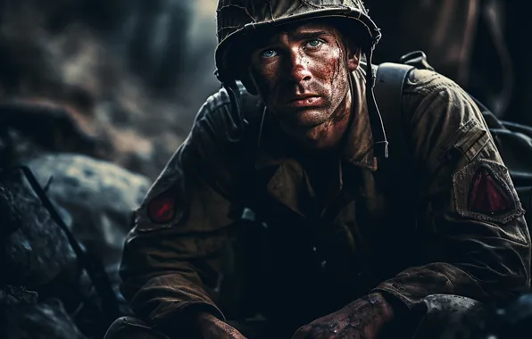 Look, Soldiers, Male, Digital art, Helmet, AI art, The Art of Artificial Intelligence, Neural network