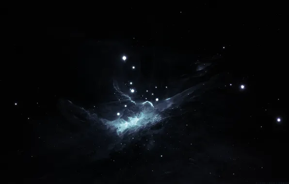 Picture space, stars, nebula, fiction, satellite, art, space, fantasy