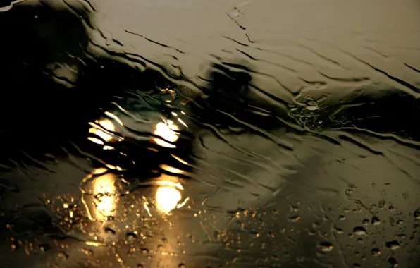 Road, the evening, Rain