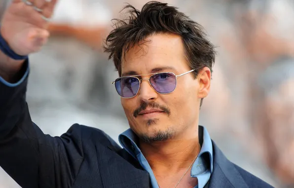 Photo, Johnny Depp, portrait, glasses, Johnny Depp, actor, jacket