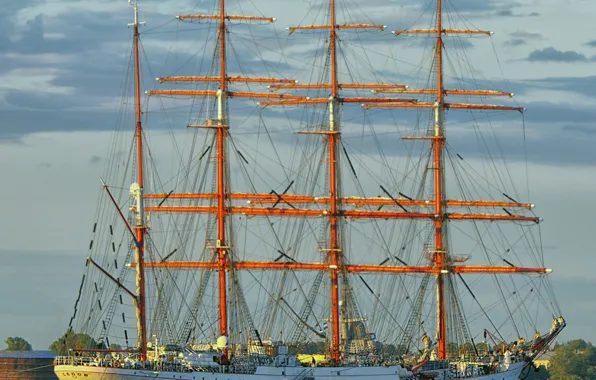 Sailboat, bark, Sedov